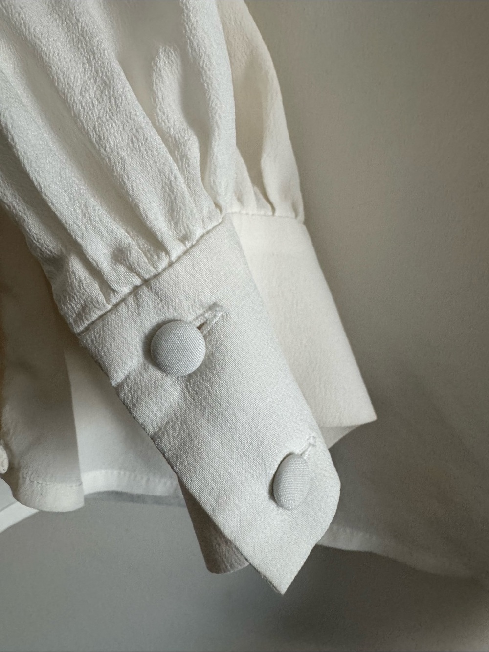 Sézane Chlo Shirt Size 44 White Lace Trim Button Front Blouse - Picture 4 of 4